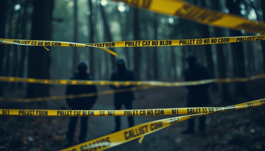 Metro Detroit crime reports scene with caution tape and shadowy figures.