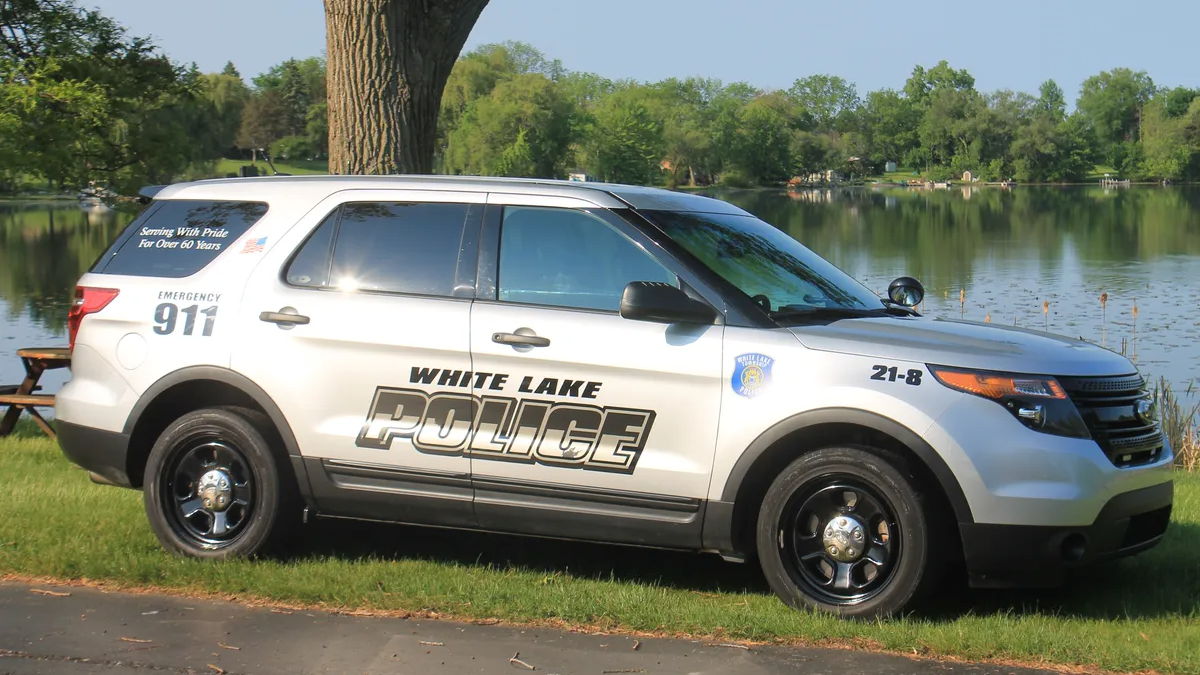Police SUV representing White Lake police department.