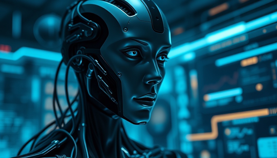 Emergent AI Development Tool represented by a cybernetic humanoid.
