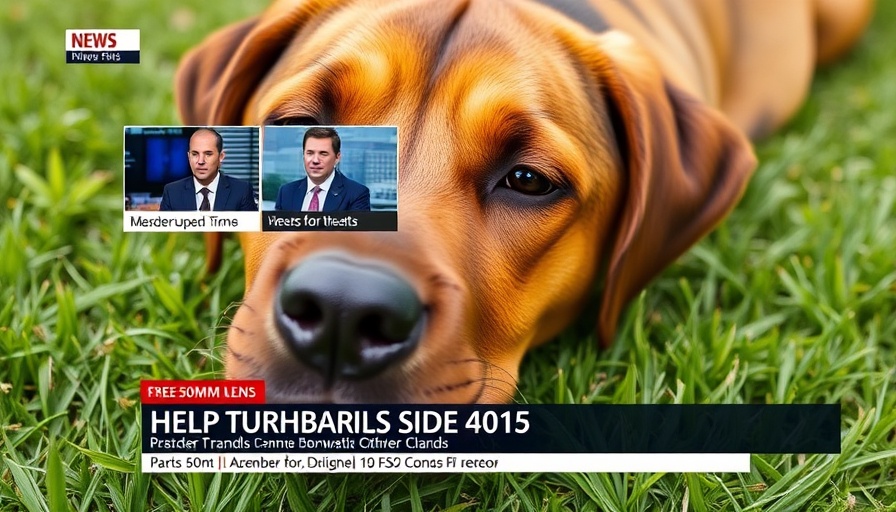 Detroit local news broadcast featuring a brown dog and hosts.
