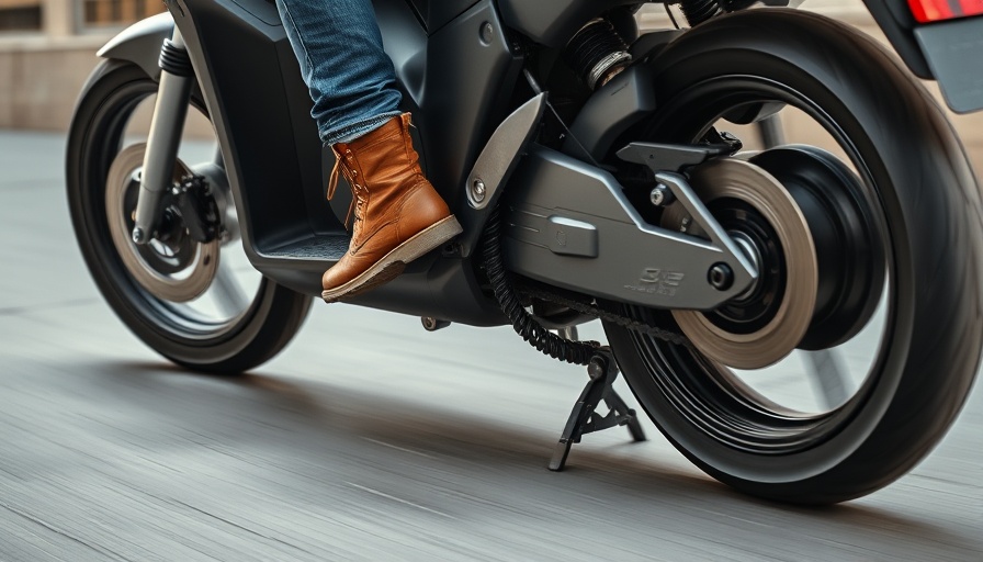 Close-up of an electric motorcycle in Detroit.
