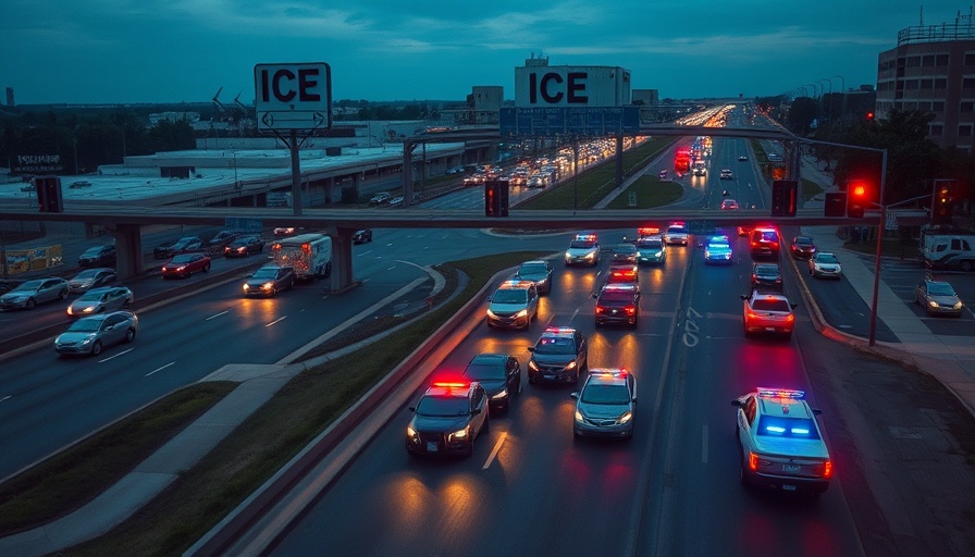 Dallas ICE facility shooting scene with police presence on highway.