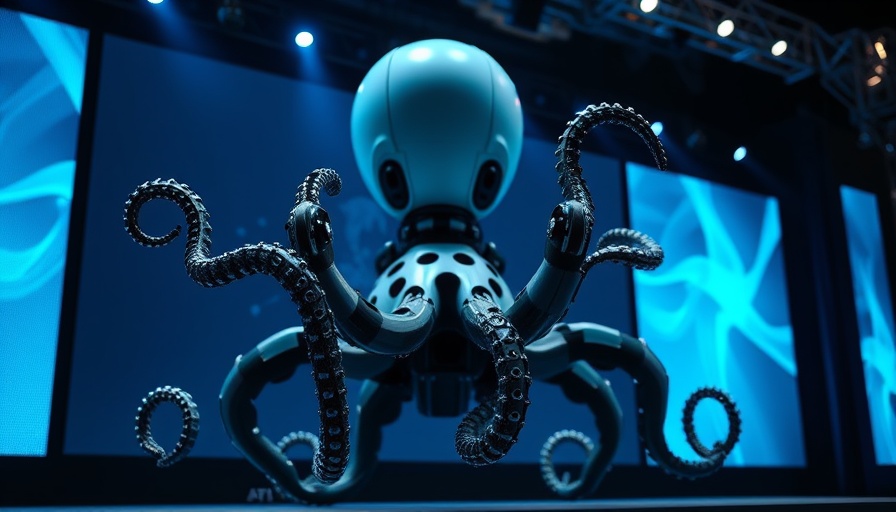 Deep Agent Desktop new technology stage presentation with robotic octopus
