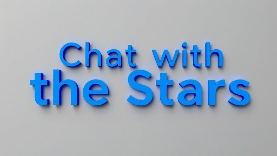 Stylish minimalist typography art 'Chat with the Stars' in blue, perfect for Kansas City local living.