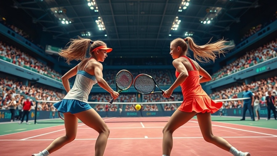 Intense tennis match at KC fitness centers and gyms, showcasing dynamic action.