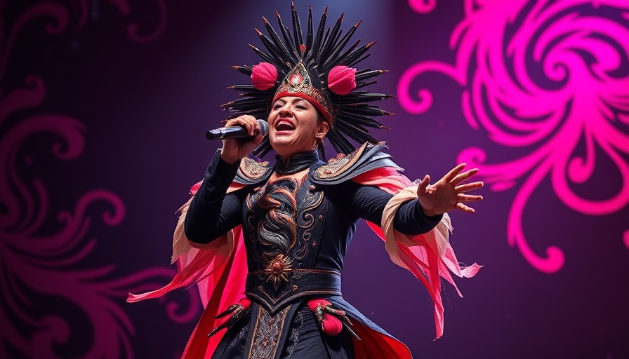 Dynamic performer singing at Kansas City events with flair.
