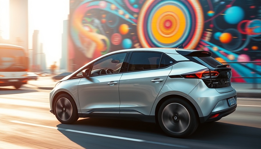 Sleek electric car with cosmic mural backdrop, highlighting affordable electric vehicles comparison.