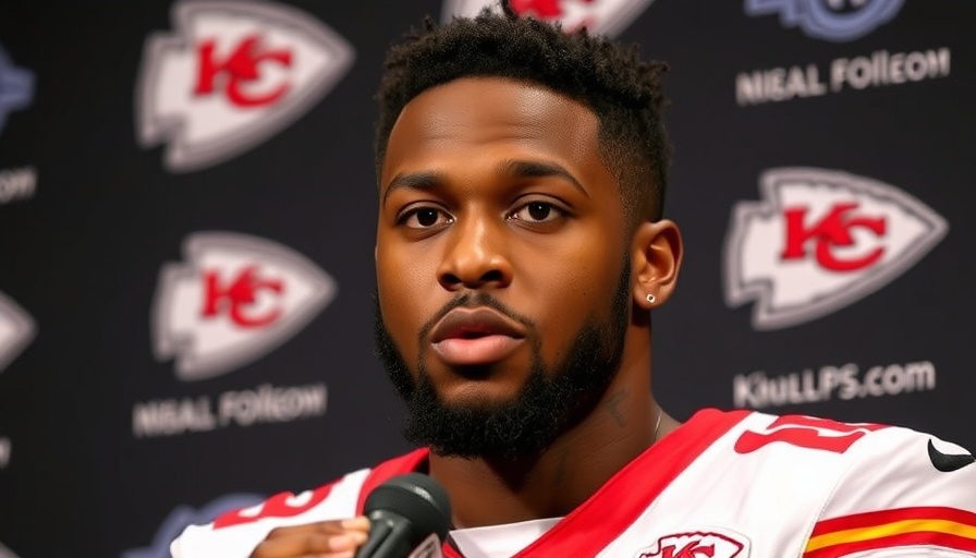 Kansas City Chiefs player at live press conference.