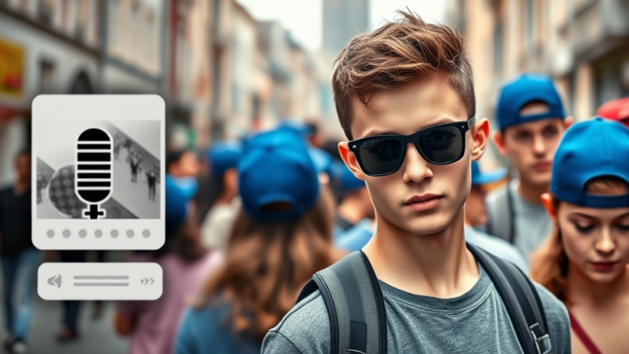 Collage showing podcast and individual in crowd, US politics news