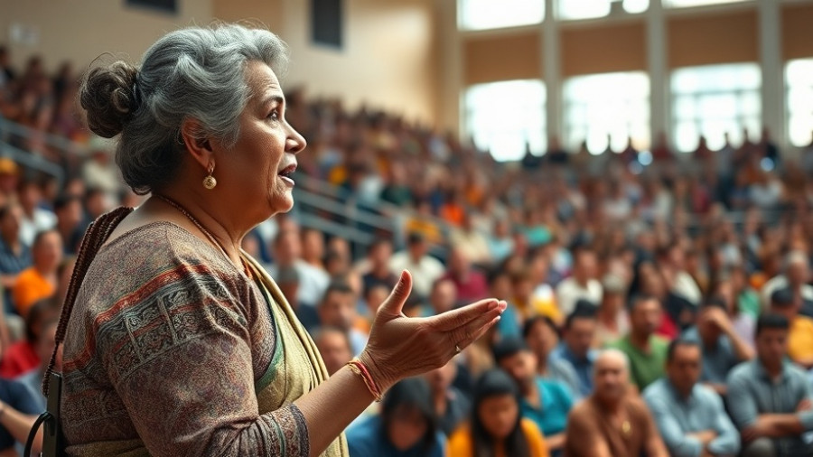 Kansas City events: speaker in traditional attire engages audience.
