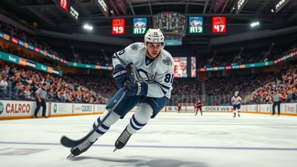 Ice hockey player showing agility and focus on rink, 2025-26 Hart Trophy odds.