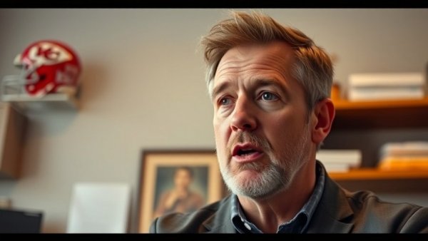 Kansas City Chiefs live virtual press conference with man.