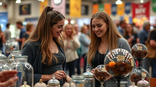 Young women at vendor table during Kansas City event.