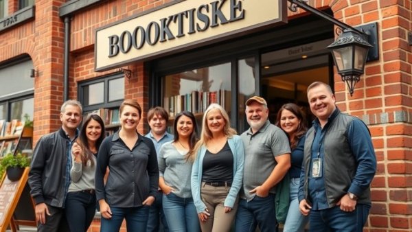 Rainy Day Books staff standing outside the store in Kansas City.