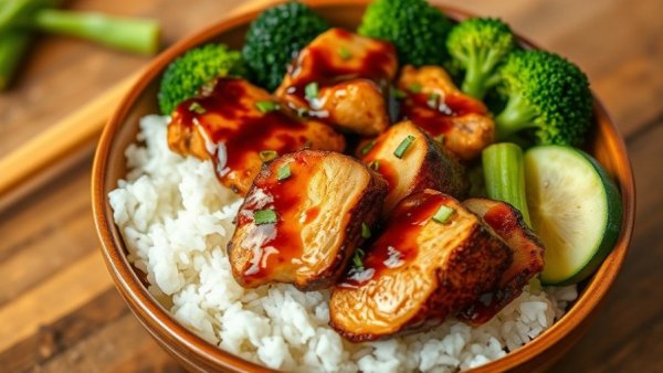 Delicious chicken teriyaki bowl for National Chicken Teriyaki Day promotions.