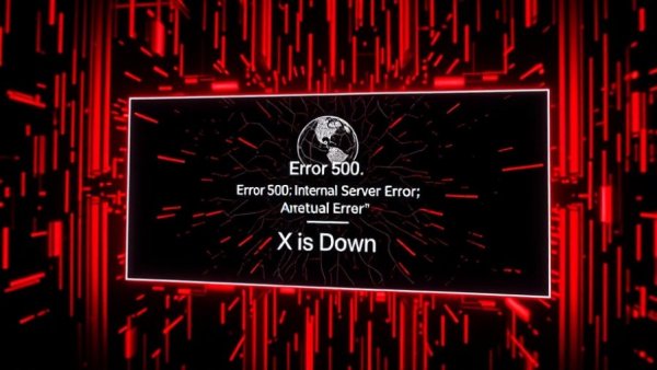 Cloudflare outage display with error and glitch effect