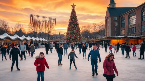 Kansas City events November 20-23: Festive ice skating scene.