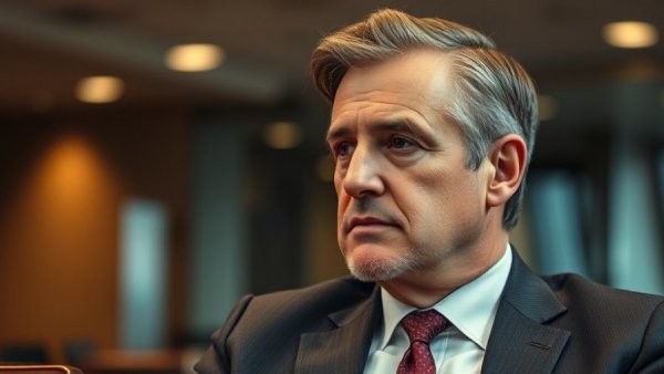 Middle-aged man in a suit with a thoughtful expression during UN reforms savings discussion.