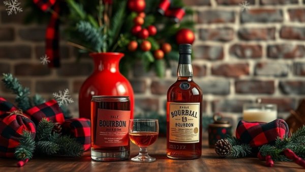 Missouri bourbon history in holiday setting with festive decor.