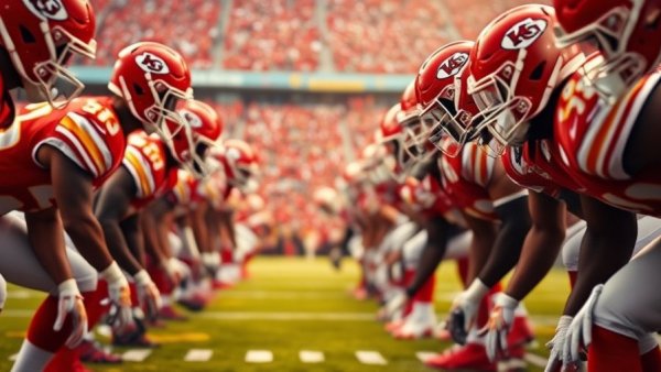 Kansas City Chiefs players lined up on field against Cowboys.