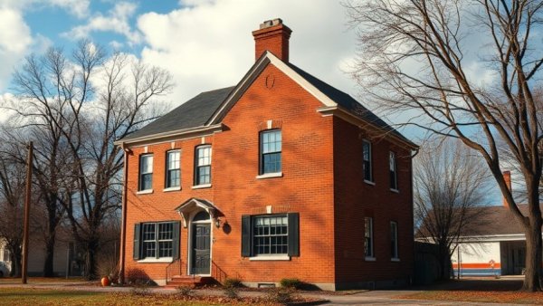 Quaint colonial-style building in Kansas City local living.