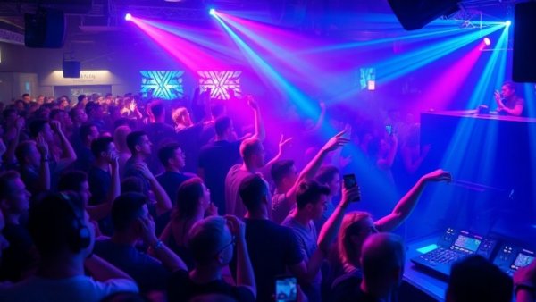 Kansas City live music scene with DJ performance and lively crowd.