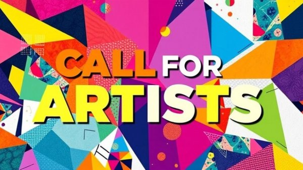 Kansas City local artist spotlight announcement with vibrant geometric design.