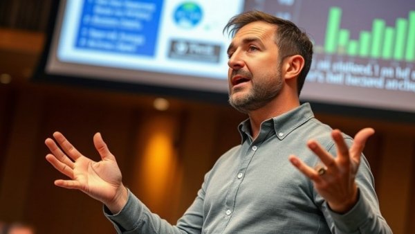 Man discussing digital concepts, related to US politics news.