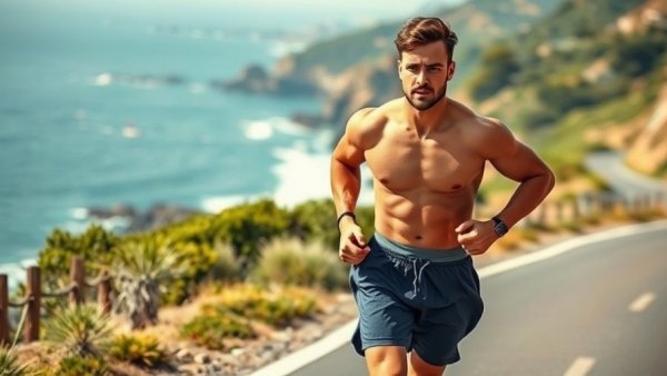 Fit man running on scenic road, questioning if cardio kills gains.