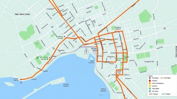 Kansas City streetcar map displaying route and stations.