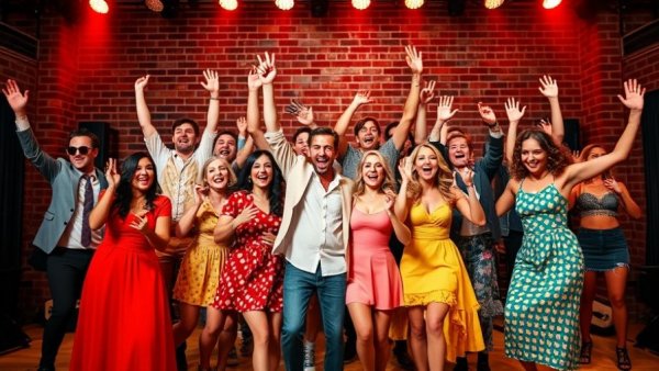 Maxine's Christmas Carol Kansas City cast on stage, joyful performance.