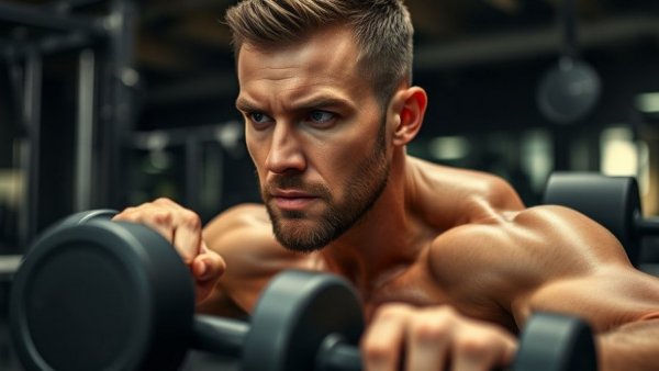 Focused athlete doing dumbbell bench press, Decline Bench Press Alternatives.