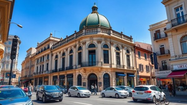 Country Club Plaza renovation picture featuring historic building and vibrant street.