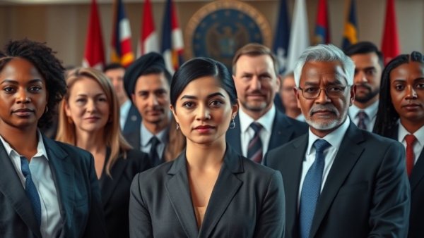 Focused professionals discussing FBI's use of AI in national security.