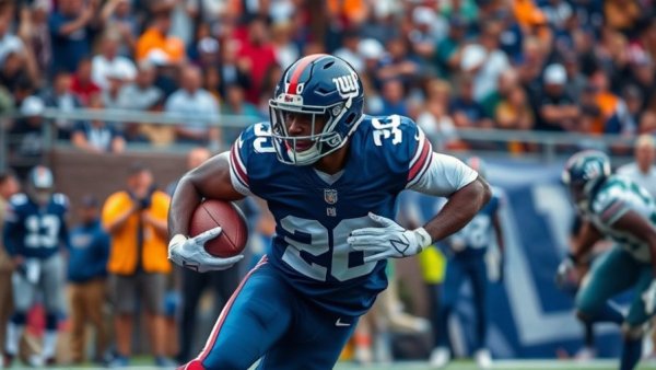 New York Giants player in action during losing streak 2026.