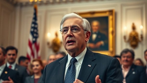 Official speaking in a governmental room, Kansas City event.