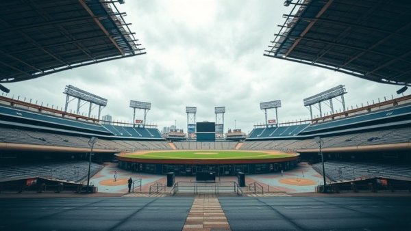 Future of the Royals stadium; vacant under overcast sky, urban setting