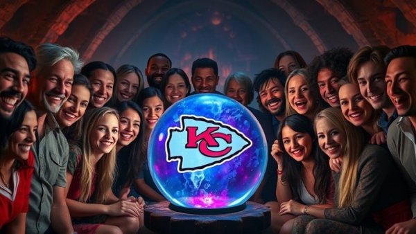 Kansas City Chiefs depth chart concept with players in a fantasy setting.