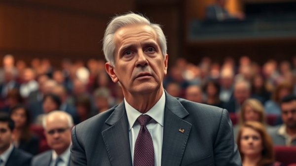 Serious older man addressing audience, referencing Trump Insurrection Act.