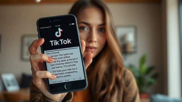 Young woman reviewing TikTok AI age detection update on smartphone.
