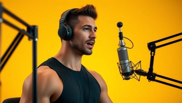 Podcast host talking about workout for beginners.