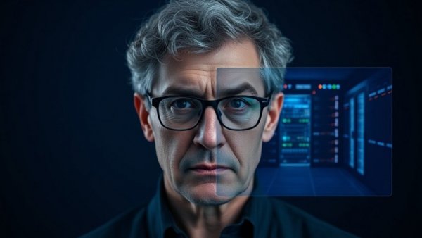 AI bolsters civil liberties with futuristic server room overlay.