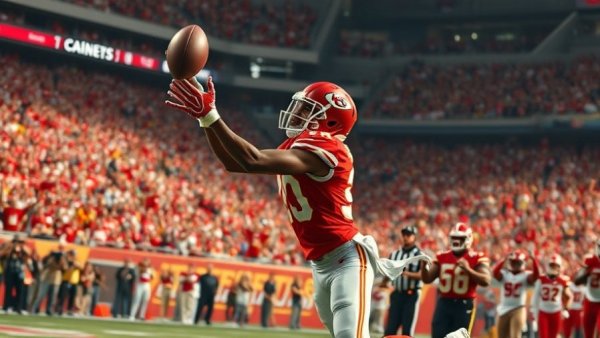 Kansas City Chiefs player in top play of 2025 season, intense game moment.