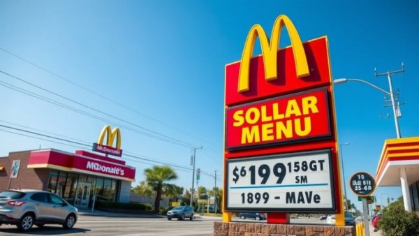 McDonald's Dollar Menu sign highlighting prices over time.
