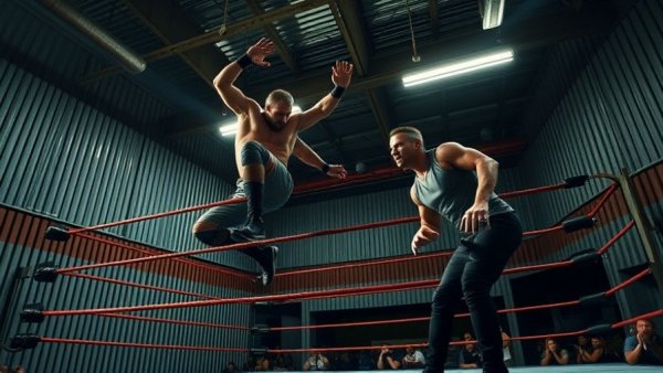 Kansas City wrestling as performance art in an industrial ring.