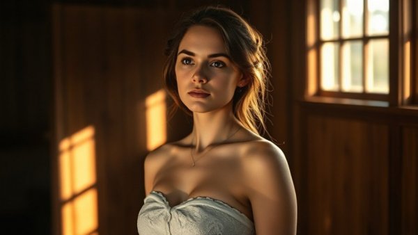 Angela Autumn Kansas City events attendee in sunlight-filtered room.