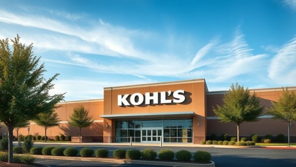 Kohl's store exterior with signage and landscaped entrance.