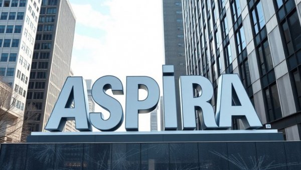 Aspira sign in urban Kansas City neighborhood on clear day.