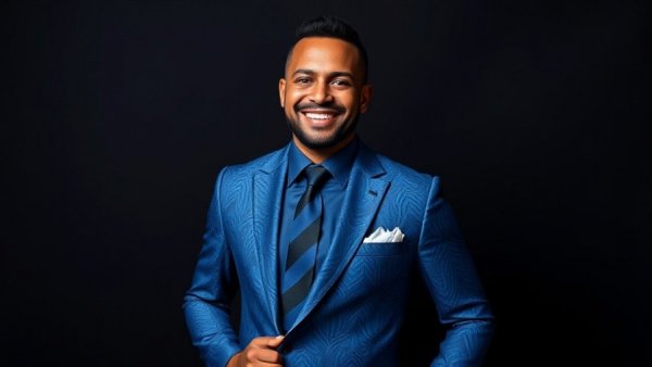 Man in vibrant suit at Winterlude Jazz Festival Kansas City.