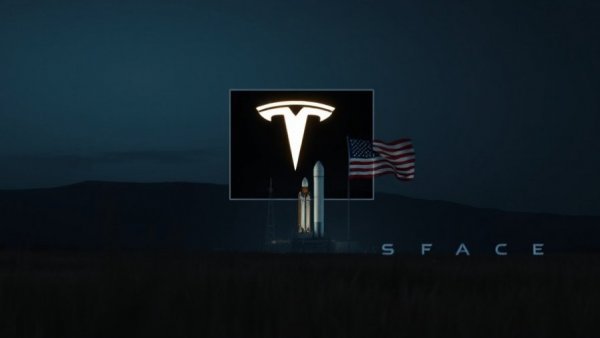 Merger concept: Tesla and SpaceX logos signify collaboration and innovation.